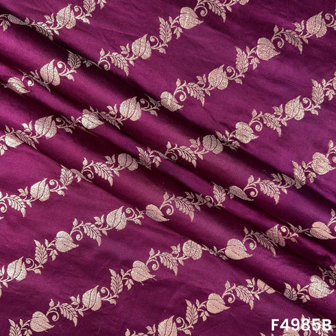Zari Work Banarasi Silk Fabric-F4985